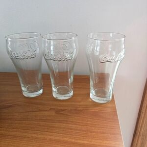 Vintage Coke Coca Cola Bell Shaped Clear  Glasses